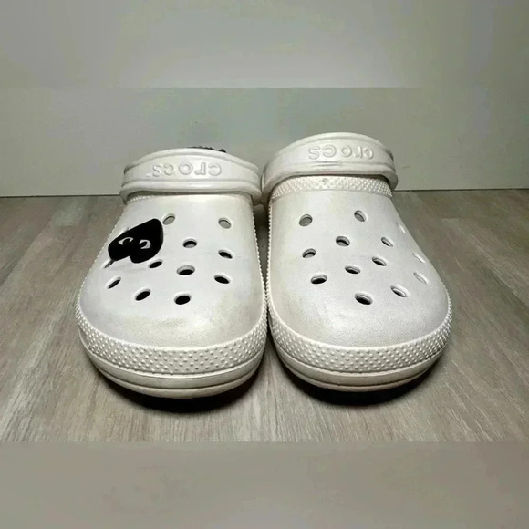 Crocs Unisex-Adult Classic Lined Clog white Fuzzy Slippers Sz w 10 - Picture 2 of 6